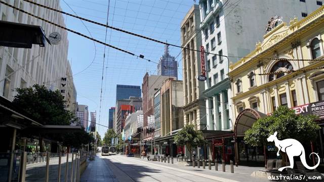 封城期間的<a href='/city/Melbourne/' target='_blank'>墨爾本</a>街頭非常安靜。(澳洲廣播公司圖片)