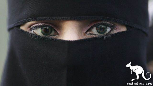 A woman wearing a niqab veil