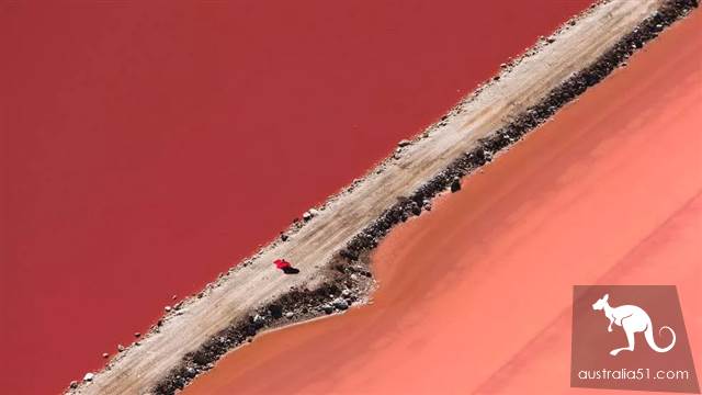 Hutt Lagoon,西澳小粉湖,喂上帝,妳的蘭蔻粉水灑了