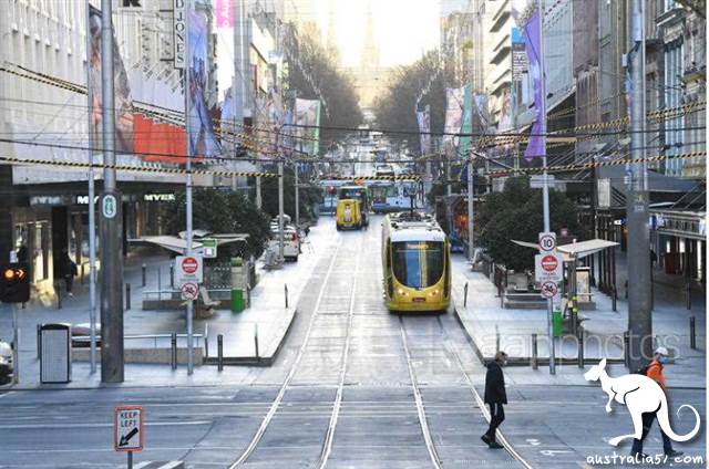 第四階段防疫關閉使曾繁忙的<a href='/city/Melbourne/' target='_blank'>墨爾本</a>市中心變得空蕩