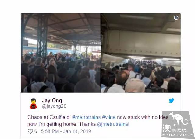 墨尔本莫纳什大学火车线叒坏了,上万人卡了一晚上,愣是没动