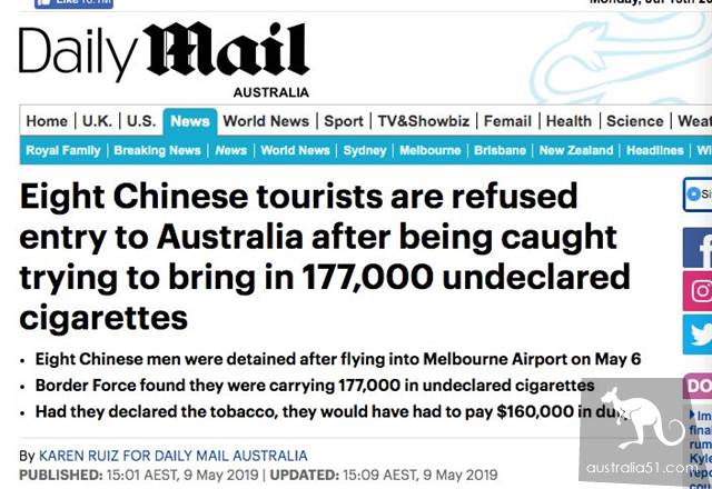 再次警告!7月1日以後進入澳洲一定不能非法攜帶煙草,違者立刻遣返,3年不得入境
