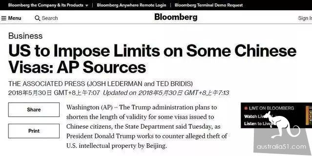 突发！贸易战升级？中国留学生出国恐更难：美国刚刚宣布拟立法，波及澳洲、加拿大、新西兰和英国