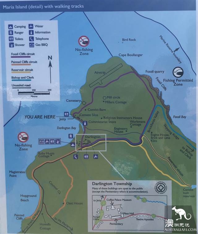 瑪利亞島,遇見彩繪峭壁和袋熊