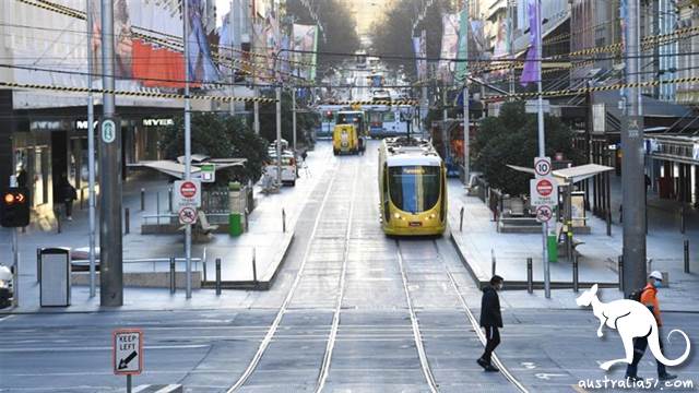 <a href='/city/Melbourne/' target='_blank'>墨爾本</a>市區街頭人迹寥寥。(網絡圖片)