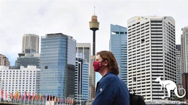 <a href='/city/Sydney/' target='_blank'>悉尼</a>市中心戴口罩的路人。(網絡圖片)