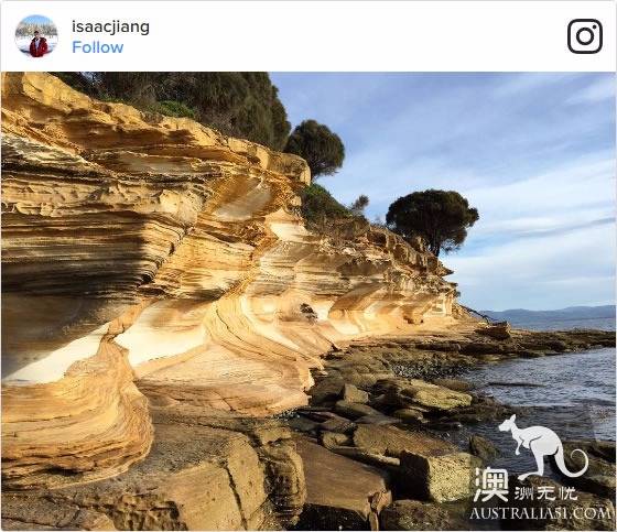 塔州瑪麗亞島(Maria Island)著名的彩色懸崖,猶如大自然的畫作