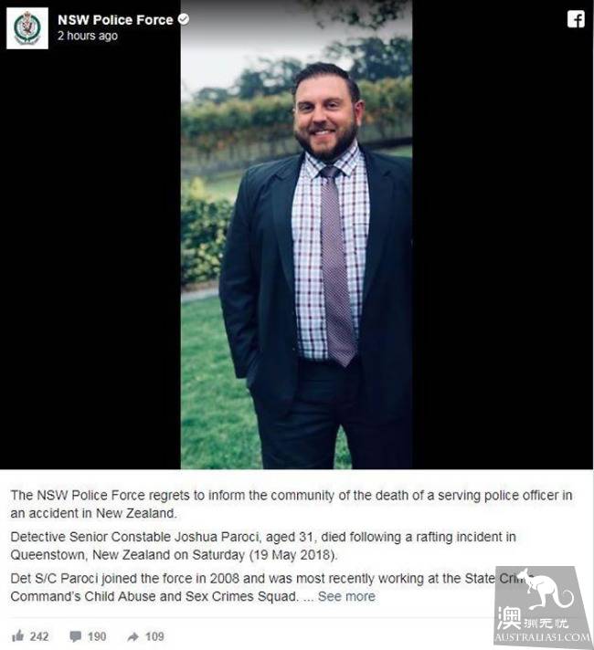 皇后镇漂流事故6名澳洲人遇难,死者之一确认为新州高级警员