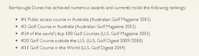 澳洲第一公众球场:班博古沙丘Barnbougle Dunes Golf