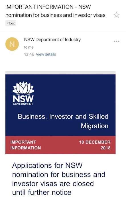 突发!新州商业投资移民申请暂时关闭